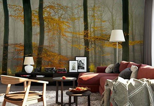 Photo wallpaper wall mural - Autumn Woodland Forest - Theme Forest & Trees - SAMPLE - 104cm x 70.5cm (WxH) - 1 Pieces - Printed on 130gsm Non-Woven Paper - 1X-1042552VEM