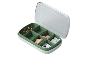 YATEICBC 1 X Portapillole Portatile,Portapillole Giornaliero Tascabile, Pillole Organizzatore, Promemoria per Pillole, Porta Medicine, Pastiglie, Vitamine,(7 celle Verde)