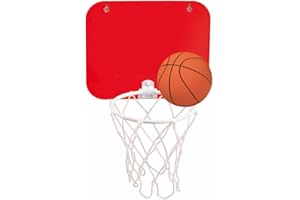 BEGOON Mini canestro da basket – Canestro da basket per ufficio o WC – Regalo (sfondo rosso)