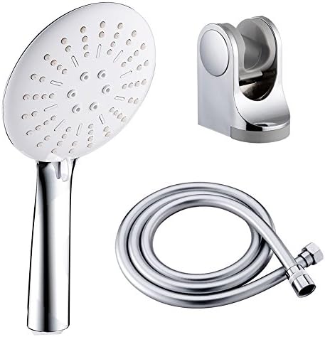 S R SUNRISE Handheld Shower Head Set, 3 Functions Hand Shower Head with 1.5m Anti-Kink Shower Hose and Adjustable Shower Wall Bracket, Polished Chrome