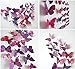 Produktbild elecmotive 72 PCS 6 Packungen Wunderschöne 3D Schmetterlinge Wand-Aufkleber Abnehmbare DIY Home Dekoration Wand Art Decor Aufkleber & Wandmalereien für Babys Schlafzimmer TV Hintergrund Wohnzimmer 12 Blue+12 Purple