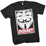Disobey V for Vendetta Mens Premium T-Shirt Black or White in Sizes Small to 3XL