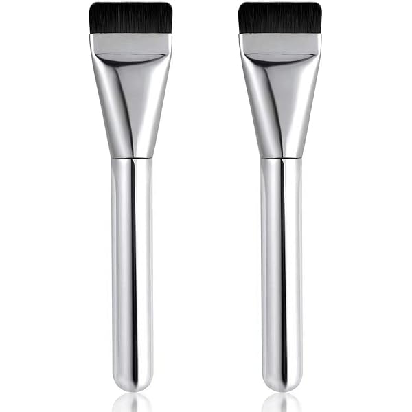 2 Ultra-Thin Foundation Pinsel & 2 Puderquasten – Makeup-Set Für Foundation, Concealer & Puder
