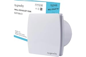 Aygrochy Quiet Extractor Fan 150 mm, Bathroom Extractor Fan with Humidity Sensor and Timer and Anti-Return, for Kitchen, Bathroom, Greenhouse, Garage