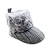 Etosell Newborn Crochet/Knit Fleece Boots Toddler Girl Wool Snow Crib Shoes Booties (M/6-12 Months, Grey)