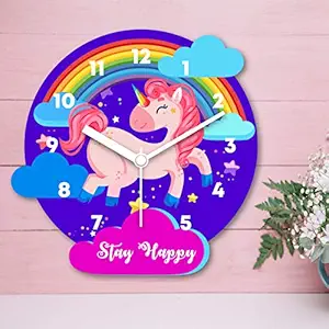RAMPOSH 11 Inches Designer Decorative Wall Clock for Kids (Transparent)