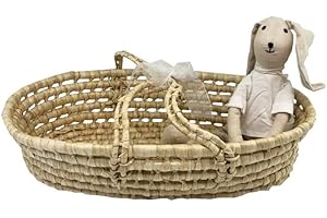 catalina lunares Capazo de Mimbre Bebe Hecho a Mano (Grande)