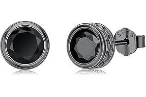 Ohrringe für Herren 925 Sterling Silber Hypoallergen Schwarze Punk Gothic Ohrstecker Schwarzer Schmuck Geschenke für Damen