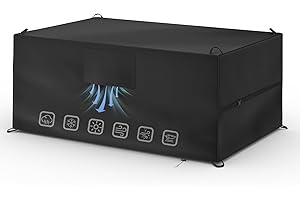 ‎LEEKO Wasserdichte Gartenmöbel Abdeckung 200 * 160 * 70cm Schutzhülle für Gartenmöbel 420D Oxford-Gewebe PU Anti-UV Schutzschicht Abdeckplane Winterfest Entlüftung Gartentische Abdeckhauben für Möbelsets