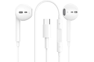 USB C-hörlurar för iPhone 17 16 15 Pro Max, in-ear-hörlurar USB C med mikrofon och volymkontroll, Hi-Fi-stereo DAC-headset fö