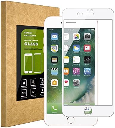 iPhone 8 / 7 Screen Protector, Vonetone Full Coverage 9H Ultra Thin Tempered Glass Shatterproof Screen Protector Anti-Shatter Film [3D Touch Compatible](White)
