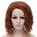 QIYUN.Z. (11.81'') Marvel's The Avengers Black Widow Women Red Brown Short Curly Wavy Wigs Anime Cosplay Full Hair Party Wigs