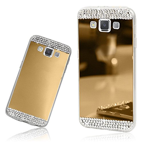 Book's Cover of XtraFunky Série Samsung Galaxy A5 2016 Modèle mince TPU étui en silicone miroir brillant avec cristal diamantes scintillant de strass  Or