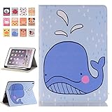 iPad Pro 12.9 Flip Case - Miya Cartoon Design Wallet Flip Case PU Leather Stand Folio Cover with Card Slots Smart Screen Protective Case for Apple iPad Pro 12.9 2017/2015,Dolphin