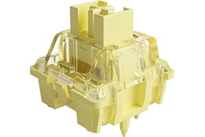 Akko V3 Pro Switches per Tastiera Meccanica, Lineare Switch, 5 pin 50gf, SMD LED-Slot, Coperchio Trasparente, Interruttore MX per DIY Kit/Gaming Keyboard (Giallo Crema, 45 Pezzi)