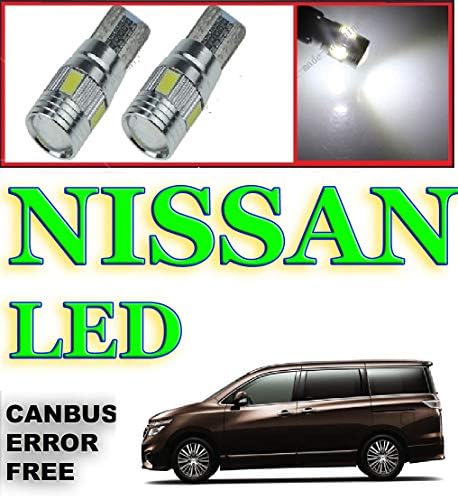 2 x LED 350z 370z Juke Leaf Micra Note Pathfinder Rouge Qashqai 2005-2012 Xenon White LED Sidelight Light Bulbs - CANBUS ERROR FREE - BRIGHT WHITE LED UPGRADE