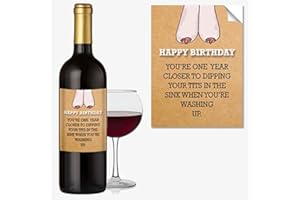 Close to the Bone #1042 Washing Up Rude, Funny BIRTHDAY Wine Bottle Label