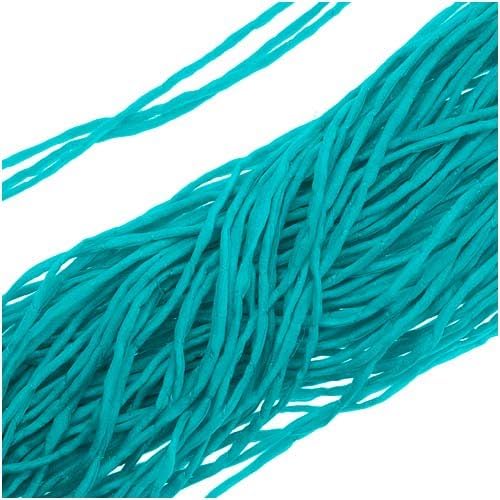 Silk Fabric String 2mm "Turquoise Blue" 42 Inch Strand (1)