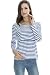 Bearsland Women's Striped Breastfeeding and Nursing Top - UK size 10-12 - bule/white