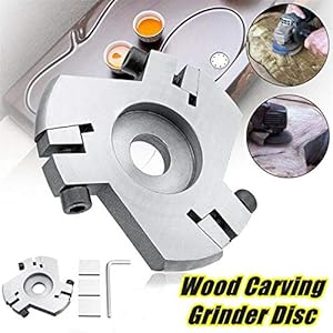 NO LOGO FMN-HOME, 1PC Grinder Disc Wood Carving Woodworking Detachable 3 Tooth Blade Milling Cutter Disc Machine For All Types Of Cork And Hardwood (Color : Silver)