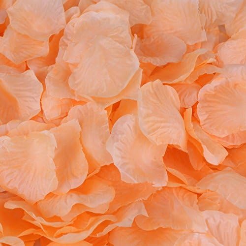 HCSTAR 1200pcs Silk Rose Petals Wedding Confetti Party Flower Favors Bridal Decoration, Orange