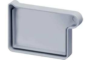 INEFA Gutter End Piece Box Gutter PVC NW68 / 68 mm, Right Grey Gutter Accessories, Easy Plug-In Installation, Made in Germany