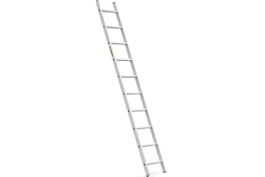 DRABEST PRO SERIES Aluminium Ladders 1x10 - Press-Formed Multi Purpose Ladder - 330lbs / 150kg - 40 x 271 x 5 cm