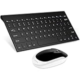 MoKo Slim 2.4G Keyboard + Mouse, Universal Rechargeable Wireless Keyboard &amp; Mouse Combo, for Laptop / Desktop / PC / Computer- Black