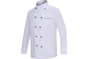 MISEMIYA - Casaca Cocina Uniforme Bar Restaurante HOSTELERÍA DE Chef Cocinero Bar Restaurante Mangas LARGAS - Ref.842B