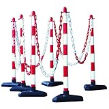 Farbe: Rot/weiß
  Kunststoffpfosten: Ø 40 mm
  Höhe: 870 mm
  betongefüllter Kunststoff-Fuß: 300 mm Seitenlänge