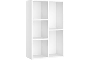 ‎VASAGLE VASAGLE Bücherschrank, Bücherregal, mit 5 Fächern, Büroregal, Würfelregal, Standregal, für Wohnzimmer, Schlafzimmer, Büro, Kinderzimmer, weiß LBC25WT