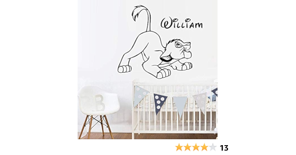 Lion King Autocollant Mural Stickers Le Roi Lion Personnaliser Votre Nom Vinyle Autocollant Pour Les Chambres D Enfants Decor Art Mural Mur Amovible Amazon Fr Bebe Et Puericulture