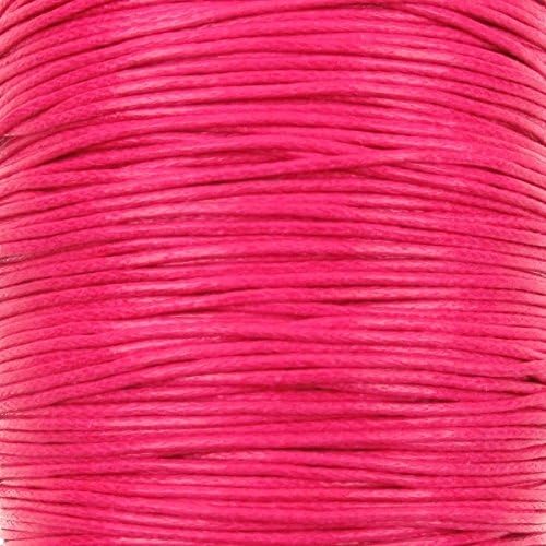 1mm Waxed Cotton Cord Thread Shamballa Macrame Jewellery - Rose - 10 metres