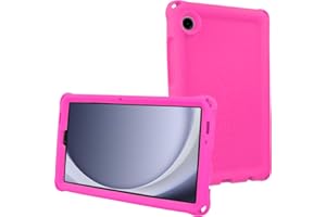 TECHGEAR Bumper Case for Samsung Galaxy Tab A11 & Tab A9 8.7" (X130/X110 Series) Rugged Shockproof Soft Silicone Kids Case with Easy Grip, Anti-Slip Protection & Screen Film [Pink]