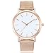 Produktbild Altsommer Edelstahl Mesh Business Fashion Armbanduhr Armbanduhren Unisex Armbanduhr Damen Herren Uhr mit 4cm Gehäuse Durchmesser,Damen-Uhr mit Marmor Zifferblatt Armband,Silver (Rose Gold)
