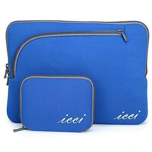 Notebooktasche 13 Zoll, icci [Shockproof] Laptophülle Laptoptasche Notebooktasche Schutzhülle Mit [Zubehör Tasche Sleeve Hülle] für MacBook Air, MacBook Pro Retina Display, Chromebook 33-33,8 cm (13-13,3 Zoll) Notebook Laptop Computer - Blau