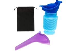 PUEDNO Shrinkable Urinal Portable Male Female Emergency Urinal Bottle with Funnel Storage Bag Reusable Toilet Pee Bottle for Camping Car Travel, 750ml
