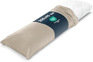 Blumtal Almohada para Dormir de Lado 40 x 200 + Funda - Almohada Dormir de Lado certificada Oeko-Tex - Almohada Embarazada Dormir con Relleno Regulable - Almohada Grande - Almohada Larga para abrazar