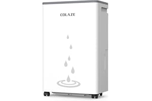 COLAZE Luftentfeuchter 20L/24h, Luftentfeuchter Elektrisch für Raumgrößen bis zu 150m³/50m², Entfeuchter für Keller, Schlafzimmer & Bad, Leise Raumentfeuchter mit Wasser-Vollschutz & Universalrad
