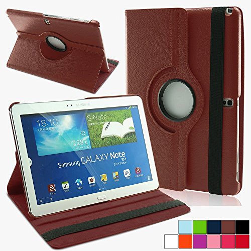 COOVY® 360° ROTATION COVER FÜR SAMSUNG GALAXY NOTE 10.1 EDTION 2014 SM-P6000 SM-P6010 SM-P6050 SM-P600 SM-P601 SM-P605 SMART HÜLLE TASCHE ETUI CASE SCHUTZ STÄNDER Farbe braun