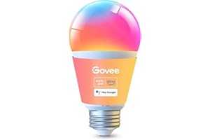 Govee Smart Glühbirne E27, 1000LM RGBWW Led Lamp App dimmbar, Wi-Fi & Bluetooth Smart Bulbs 9W, 54 Szenen, 16 Millionen DIY-Farben, Kompatibel mit Alexa & Google Assistant, 1 Stück