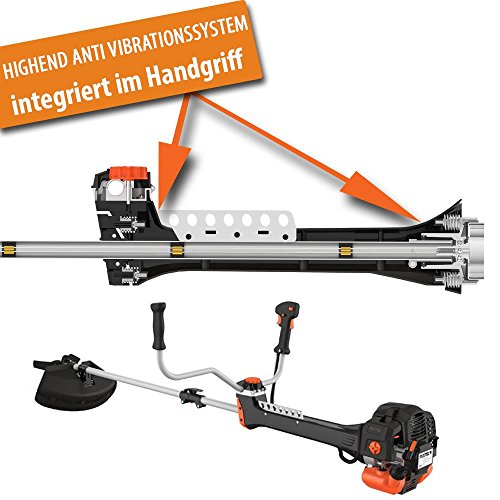 FUXTEC Profi Benzin Motorsense FX-PS152 Profisense Rasentrimmer Freischneider Fadenspule fs Faden 2-Takt Antivibrationssystem Profi Komfort-Tragegurt - 6