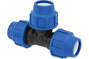 Raccordi a T a Compressione MDPE 25 mm x 25 mm x 25mm – Raccordo per tubo dell’aqua a forma di T PP PN16 - Connettori per Tubi PE80, PE100-1 pezzo – SmartProduct