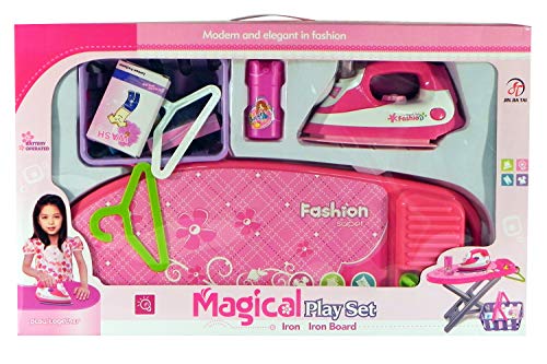 Distribuzione Giocattoli- ASSE da Stiro con Ferro e Accessori, Colore Rosa, 399485