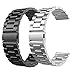 Produktbild Compatible Samsung Galaxy Watch 42mm Armband/Gear Sport Armband, 20mm Solider Zubehör Edelstahl Metall Ersatz Strap Band Uhrenarmband für Samsung Galaxy Watch SM-R810(Metall Schwarz + Silber )