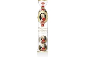 ‎REBER Reber, Mozart-Kugeln, 5er Tüte, Mozart-Kugeln aus Zartbitter-Schokolade, Gefüllt mit Pistazien-Marzipan, Mandeln und Haselnuss-Nougat, 100g (5 Mozart-Kugeln)