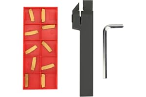 WALFRONT MGEHR1616-2 100mm Torno CNC Torneado Portaherramientas Herramienta Hoja Insertar Barra Perforadora + 10PCS MGMN200 G Insertos + Llave