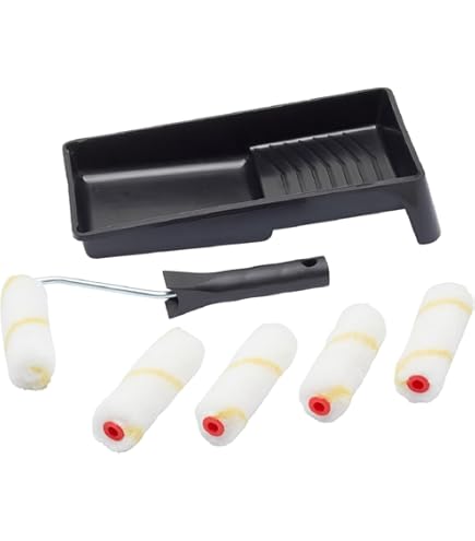 10-tlg. Mini-Malerrollen Set Mit Farbwanne - 10cm Farbroller Für Ecken & Schmale Flächen