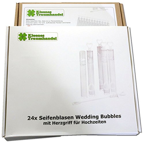 24x Seifenblasen Wedding Bubbles mit Herzgriff für Hochzeiten - 2