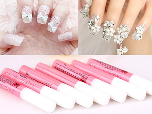 LyDia® Professional 10 Sizes 100pcs Package False/Fake French Nail Tips in most popular colours White/Clear/Natural for Nail Art Acrylic/UV Gel/French Nail/Nail Extension/Nail Decoration + Free 2g Nail Adhesive Glue (10 x Nail Glue)